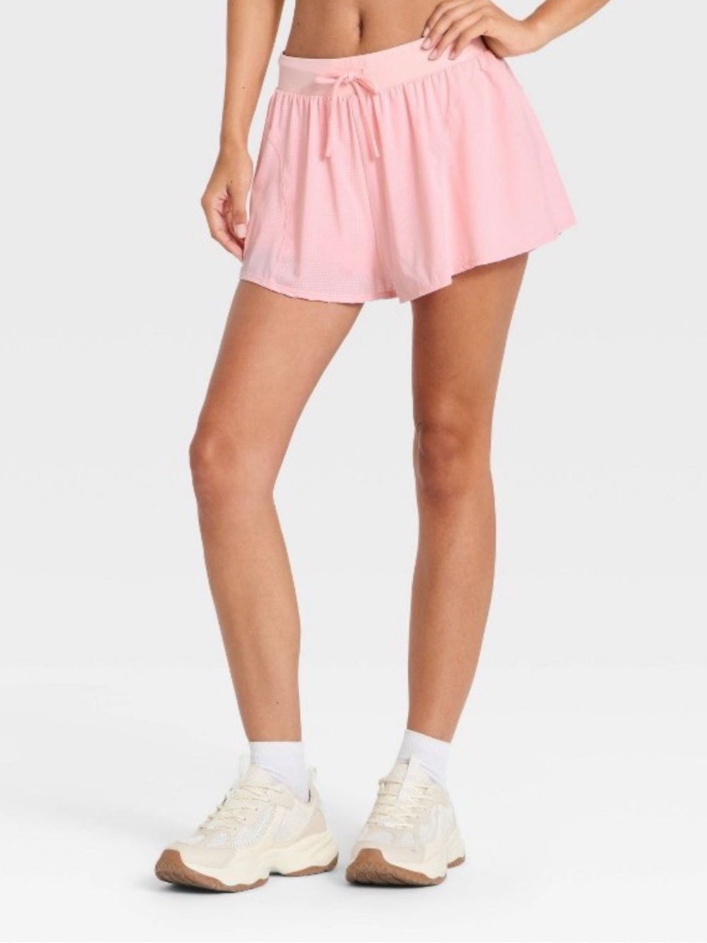 Flowy Mesh Rose Pink Shorts Skort